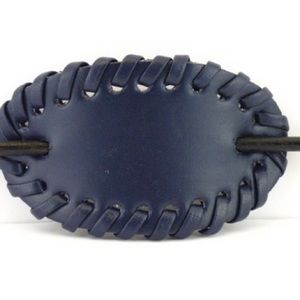 Vintage Black Leather Slide Stick Hair Barrette